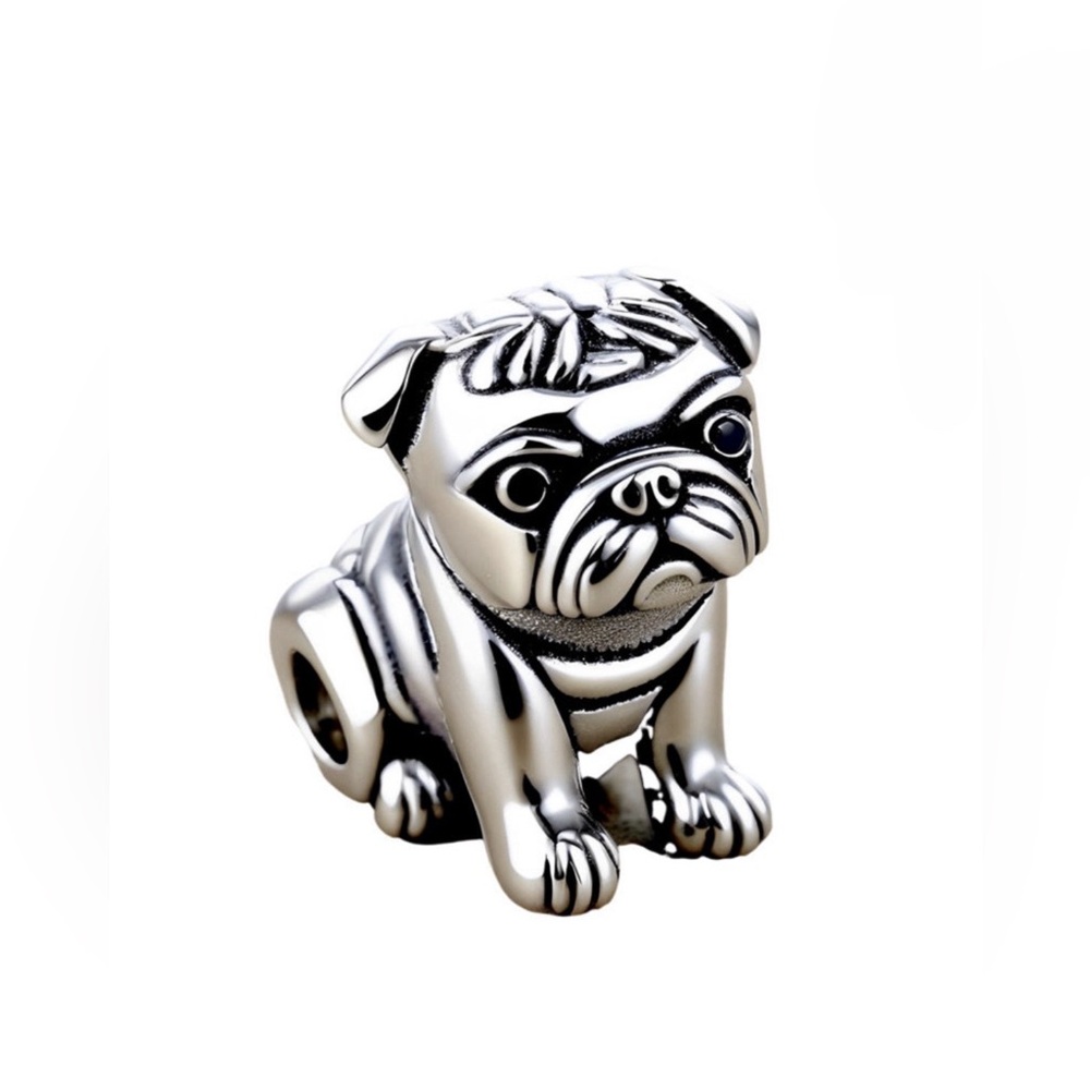 Pug Dog Charm 925 sterling silver